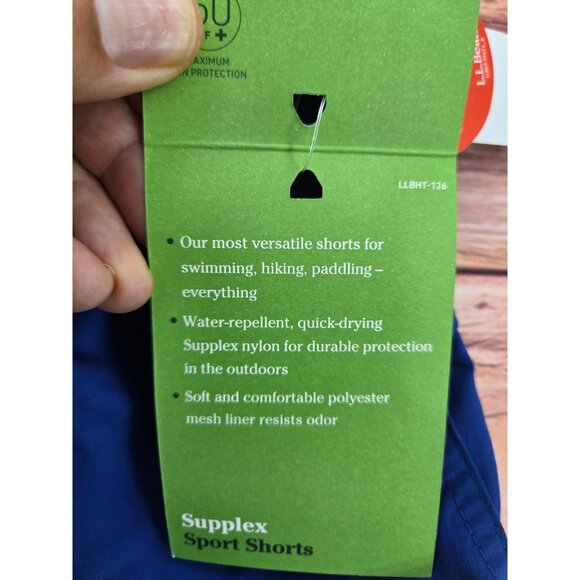 L.L.Bean Mens Supplex Sport Shorts XXXL Blue Quick-Dry Water-Repellent Nylon NWT - Picture 4 of 11